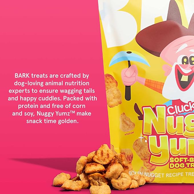Barkbox Nuggy Yumz - Soft-Baked Chicken Nugget-Inspired Treats Packed with Protein, Nutritious Ingredients, and No Corn, or Soy - 24oz Bag