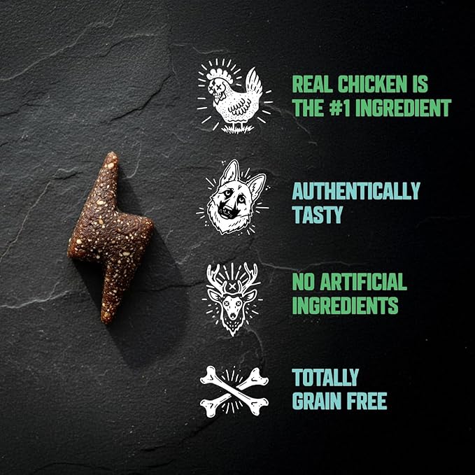 Amp’d Up Dog Training Treats, Soft and Chewy Healthy Snack for Puppies and Adult Dogs, Made with Real Chicken, Venison and Carrots, Grain Free, 14 oz
