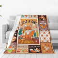 SweetFox Just A Girl Who Loves Foxes Blanket, Fox Decor Animal Throw Blanket Gifts for Girls Boys Lovers Super Warm Soft Plush Fleece Flannel Winter Bedding Blankets for Kids Adults Men Women 80"X60"