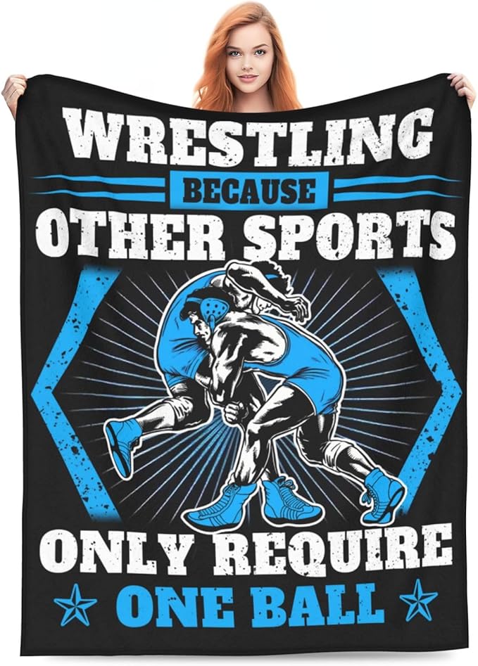 banonaty Wrestling Gifts, Wrestling Throw Blanket, Stuff for Men Women Boys Girls Lover Adult Cozy Fleece Flannel Bedding Decor Plush for Couch Sofa Bed 40"X50"
