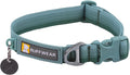 Ruffwear, Front Range Dog Collar, Adjustable Tubelok Webbing, Lightweight, Side Release Buckle, Aluminum V-Ring, Durable for Everyday Use, River Rock Green, 11"-14"