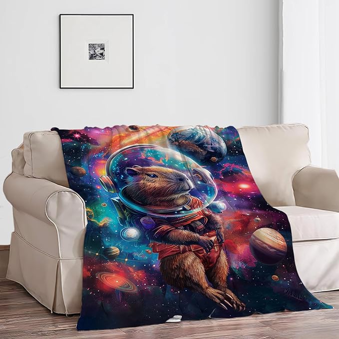 Capybara Throw Blanket Capybara Gifts Cozy Fleece Flannel Plush Blanket Bedding Stuff for Boys Girls Men Women Lovers Adults Decor for Couch Sofa Bed 50"X40"
