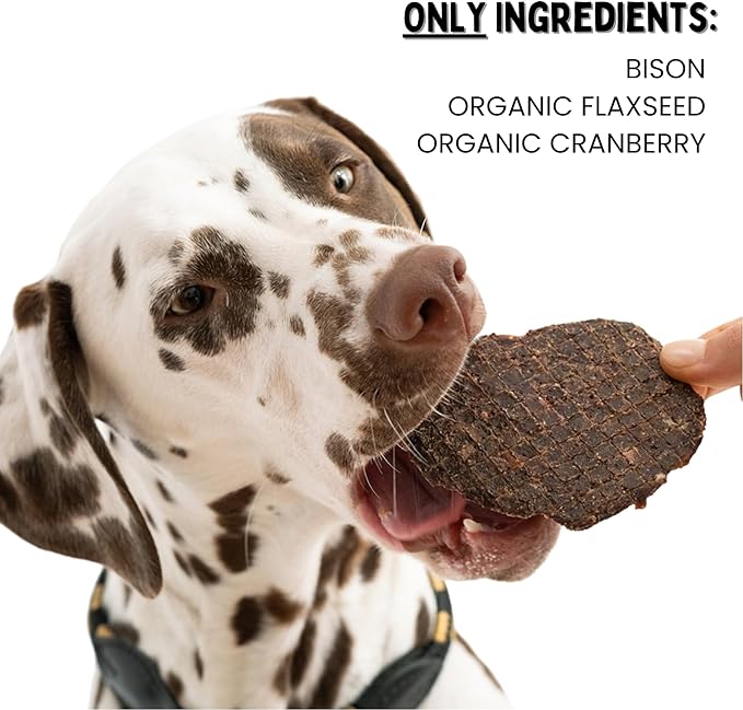 Winnie Lou Bison Burger Jerky Dog Treats – Limited Ingredient, Human Grade, Training Treats for Small, Medium & Large Dogs, USA Made, High Protein, Chews, Hypoallergenic, Sensative Stomach (2 Pack)