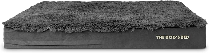 The Dog’s Bed Replacement Outer Cover, Fur Fabric, Grey Fur, XXXL, 6-Inch