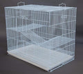 Large 3-Level Easy Foldable Chew-Proof with Tight 3/8 Inch Bar Spacing Shelves & Ladders for Ferret Chinchilla Sugar Glider Rats Mice Gerbil Mouse Metal Travel Carrier Cage Easy Clean Pull Out Tray