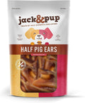 Jack&Pup Half Pig Ears for Dogs, All Natural Single Ingredient Pigs Ears Halves - Premium Dog Ear Treat - Dog Chew Treats for Large and Small Breeds (18 Pack)