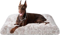 EHEYCIGA Fluffy XXL Dog Crate Pad, Plush Faux Fur Bed for Extra Large Dogs, Calming Anti Anxiety XXL Dog Bed, Washable Soft Warm Mat with Non-Slip Bottom, Brown