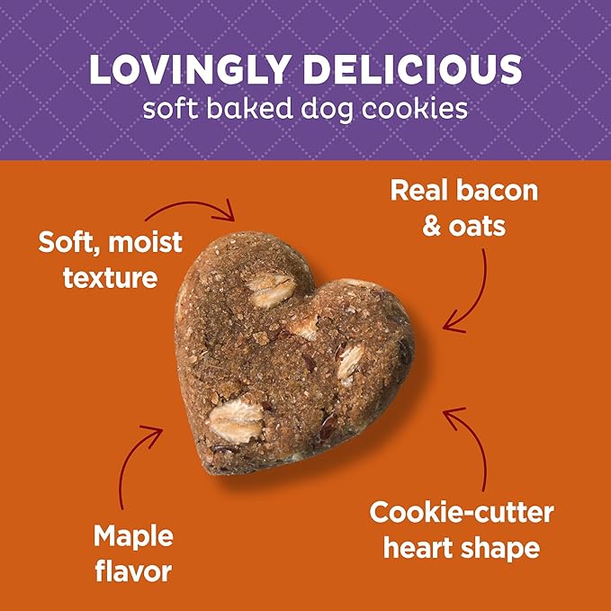 Old Mother Hubbard Wellness Wholesome Indulgences Dog Biscuits, Natural, Dog Treats, Bacon, Oats, & Maple Flavor, (10 Ounce Bag)
