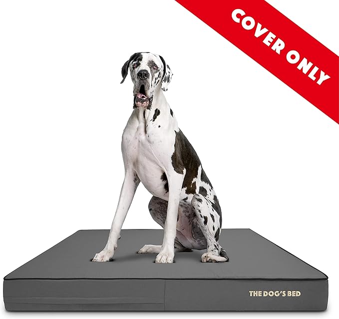 The Dog’s Bed Replacement Outer Cover, Oxford Fabric, Grey with Black Trim, XXL, 6-Inch