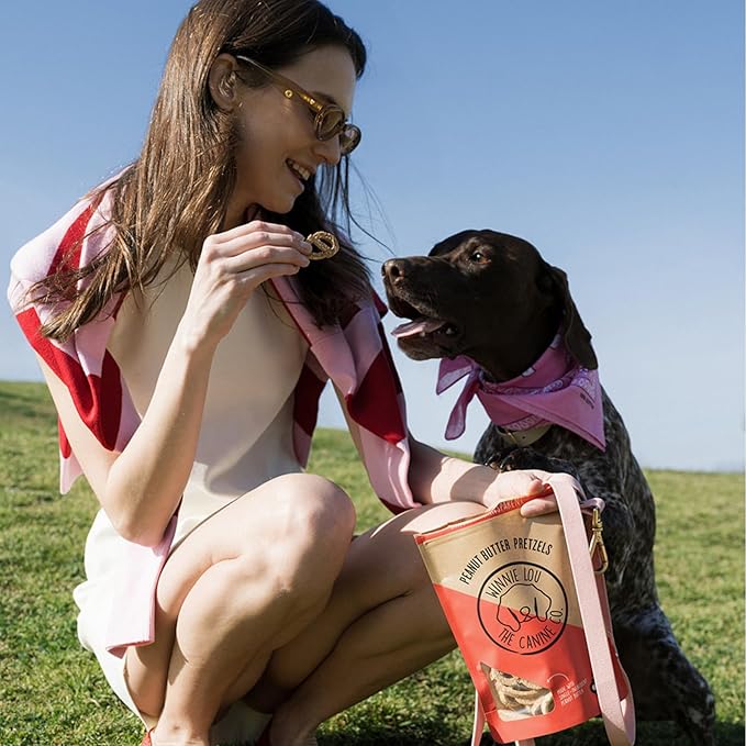 Winnie Lou Organic Dog Treats – Natural Dog Biscuits, USA Made, Organic Ingredients, Clean, Sensative Stomach, All Breed Sizes, High Protein, Hypoallergenic, Peanut Butter Pretzels (Pack of 2)