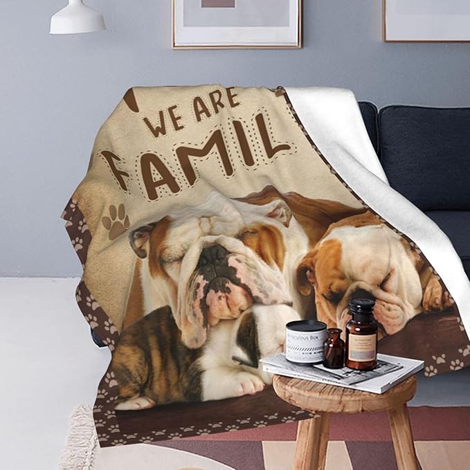 Bulldog Blanket French Bulldog Throw Blankets Fleece Flannel Blanket Plush Lightweight Bedding Frenchie Decor Bulldog Stuff Gifts for Girls Women Boys Teens Kids for Couch Sofa Bed 60"X50"