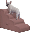 Mesa Lemon Dog Steps for Small Dogs, 4-Step Pet Ramp Stairs for High Beds and Sofa, Non-Slip Pet Stairs for Small Dogs and Cats, Removable and Easy to Clean Cover, Pink