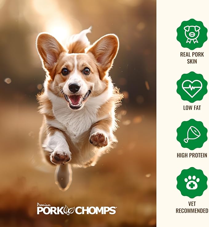 Pork Chomps Baked Pork Skin Dog Chews, 5 Inch Mini Twists, 12 Count - Real Chicken Wrap - Long-Lasting Treats for Dogs - High Protein, Rawhide-Free, Low Fat, Healthy & Delicious Chews