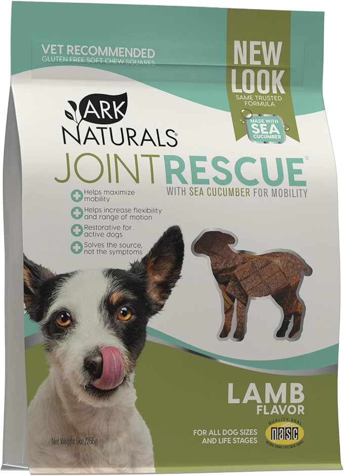 Ark Naturals Joint Rescue Dog Chews, Lamb Flavor, Joint Supplement with Glucosamine & Chondroitin, 1 Pack