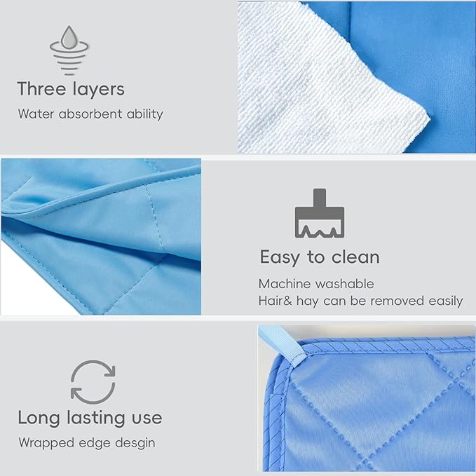 4 Pcs 12"x12" Guinea Pig Cages Liners Washable, Absorbent Pee Pads for Small Animals, Reusable Guinea Pigs Bedding for Bunny Cage(Grey,Green, Pink, Blue)