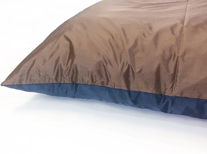 MicroCushion Waterproof Memory Foam Dog Bed with Removable Zippered Canvas Cover, High Density Foam & Poly Fiber Pillow for Small, Medium & Large Dogs (Denim Brown, M, Medium, Med, 36x29)