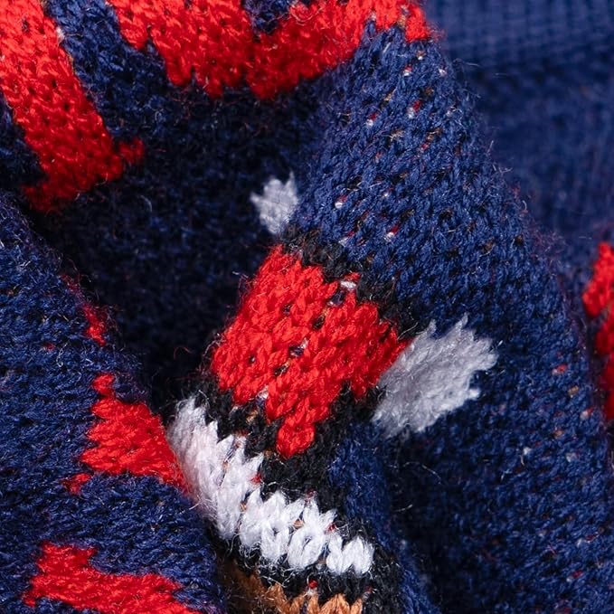 Fitwarm Funny Moose Dog Ugly Christmas Sweater, Winter Dog Clothes for Small Dogs Girl Boy, Pet Xmas Outfit, Navy, XL