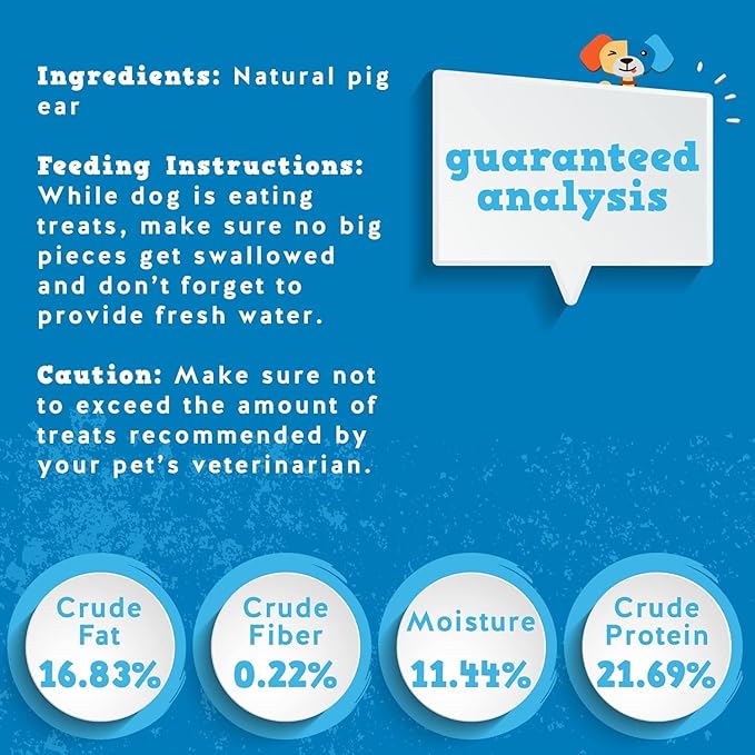 Jack&Pup Whole Pig Ears for Dogs - All Natural Single Ingredient Extra Thick Large Pigs Ears - Premium Dog Pig Ear Treats - Natural Dog Pork Chews; Excellent Rawhide Alternative (25 Pack)