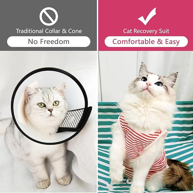 cat Recovery Suit Soft Cat Surgery Recovery Suit Female Cat Onesie for Cats After Surgery,Cone E-Collar Alternative Anti-Licking Protective Outfit Pet Surgical Recovery Pajama Suit