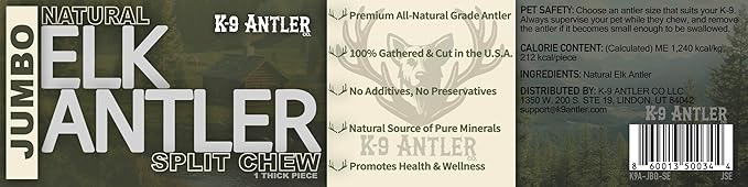 Elk Antlers for Dogs – Jumbo Split, Irresistible Chew, USA Sourced, Naturally Shed & Ethically Harvested.