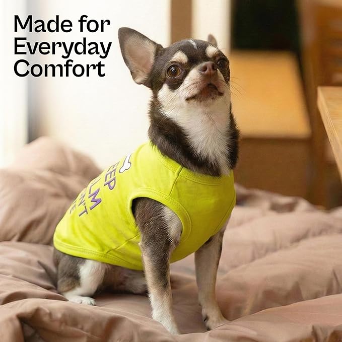 Parisian Pet Dog Shirt – 100% Cotton Shirts for Small Dogs – Sleeveless Puppy Vest – Lightweight and Breathable Pet Apparel – Pullover Summer Dog Clothes - Stretchy Funny T Shirts for Dogs