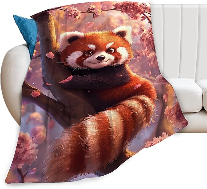 Red Panda Blanket Cute Red Panda Throw Blanket Gifts for Girls Boys Kids Women Men Adults Super Soft Cozy Plush Fluffy Fuzzy Fleece Blanket Home Decor 60''X80''