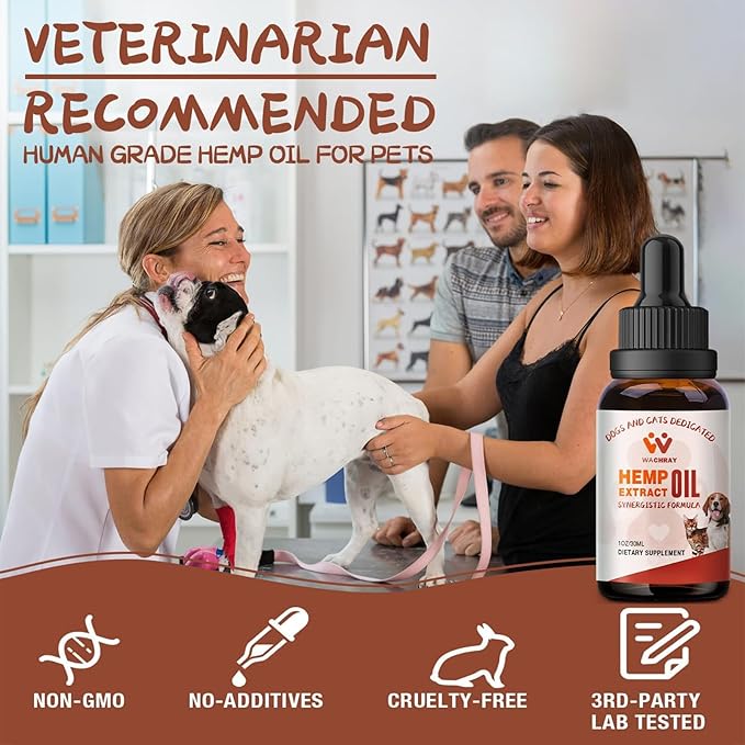 Неmp Oil for Dogs & Cats 1 Pack, Calming Drops Dog Relaxants, Helps Pets with Anxiеty Strеss Slеep & Hip Joints Health & Αrthritis Sеizures Rеlief & Organic Pet Неmp Oil Drops