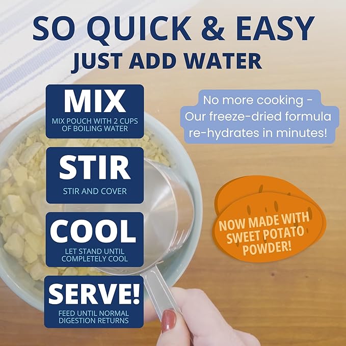 Under the Weather Bland Diet for Dogs | Easy to Digest for Sick Dogs |Always Be Ready| Contains Electrolytes - All Natural Freeze Dried 100% Human Grade Meats| 1 Pack- Rice Turkey & Sweet Potato - 6oz