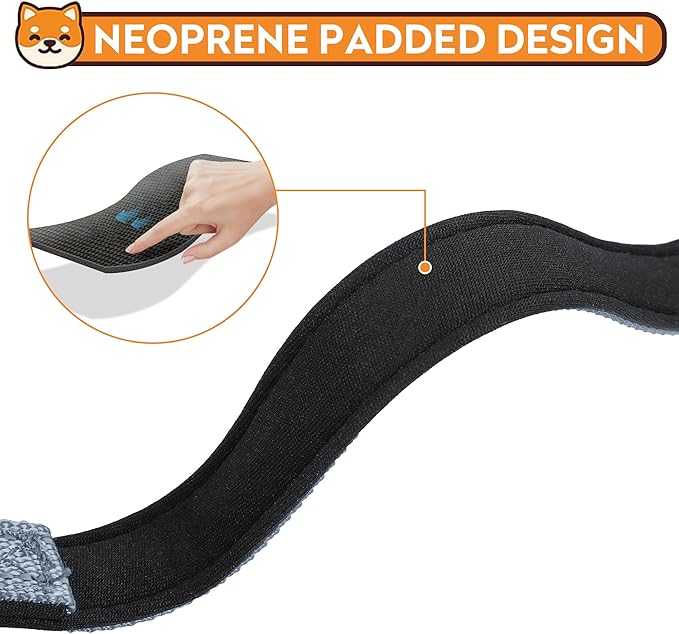Reflective Dog Collar, Adjustable Soft Neoprene Padded Nylon Pet Collars with Buckle for Large Dogs, Gray,L