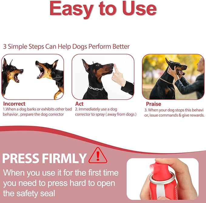 Corrector Spray Dog Trainer, 80ml 4 Pack Corrector Spray for Dogs to Stops Barking, Food Stealing, Dog Fights, Attacks & Unwanted Dog Behaviour, Safe