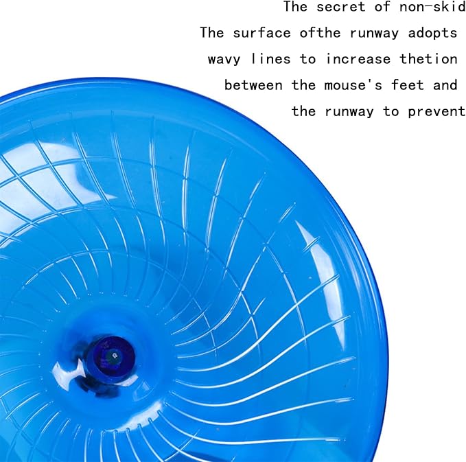 Hamster Flying Saucer Silent Running Wheel, 7 Inch, Suitable for Guinea Pigs, Hamsters, Hedgehogs and Other Small Animals to Ensure Safe Exercise(Blue)