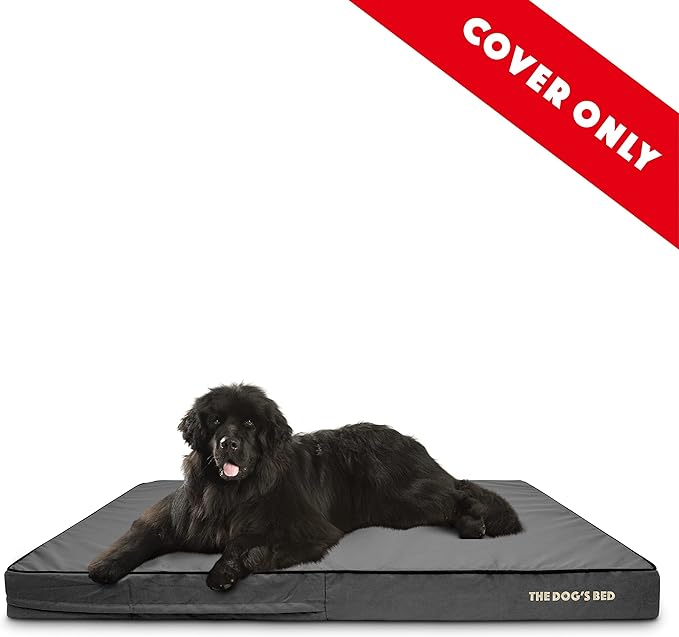 The Dog’s Bed Replacement Outer Cover, Oxford Fabric, Grey with Black Trim, XXXL, 6-Inch