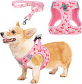 KOOLTAIL Dog Harness for Small Medium Dogs,Dog Harness and Leash Set, Step in No Pull Soft Mesh Padded Adjustable and Reflective Pet Vest Harness Puppy, Plaid Extra Harness for XS S Dogs,Pink Cherry,M