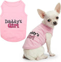 Parisian Pet Dog Shirt – 100% Cotton Shirts for Small Dogs – Pink Sleeveless Puppy Clothes – Lightweight and Breathable Dog Apparel – Girl Dogs Clothes - Stretchy Daddy’s Girl Pet Shirt