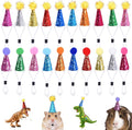 20 Pcs Mini Party Hats for Small Pets | Multi-Color Glitter Tiny Hats for Hamster Guinea Pig Lizard Stuffed Animals - Perfect for Small Pet Birthday Party Accessories, Cake Toppers & DIY Crafts