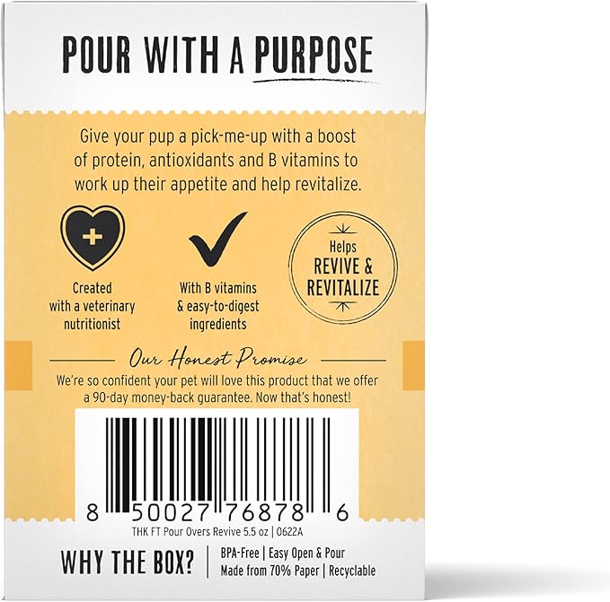 The Honest Kitchen Human Grade Functional Pour Overs: Revive & Restore - Chicken & Pumpkin Stew Dog Food Topper, 5.5 oz x12