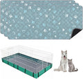 3 Packs Washable Guinea Pig Cage Liners with with Paw Print, Waterproof Guinea Pig Pee Pads Reusable Absorbent Bedding Anti Slip Mats for Small Animals Bunny Rabbit Hamster (Blue, 47 x 24in)