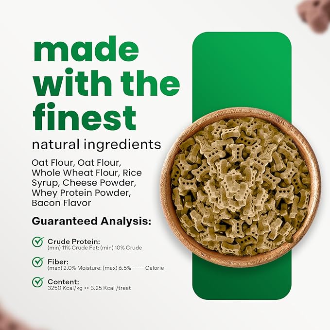 Healthy Dogma Cheese & Bacon Dog Treats | Savory Cheese & Bacon Flavor Tiny Bones | All-Natural, Wholesome Ingredients | Tasty & Nutritious Dog Snacks (24 oz (1 lb 8 oz))