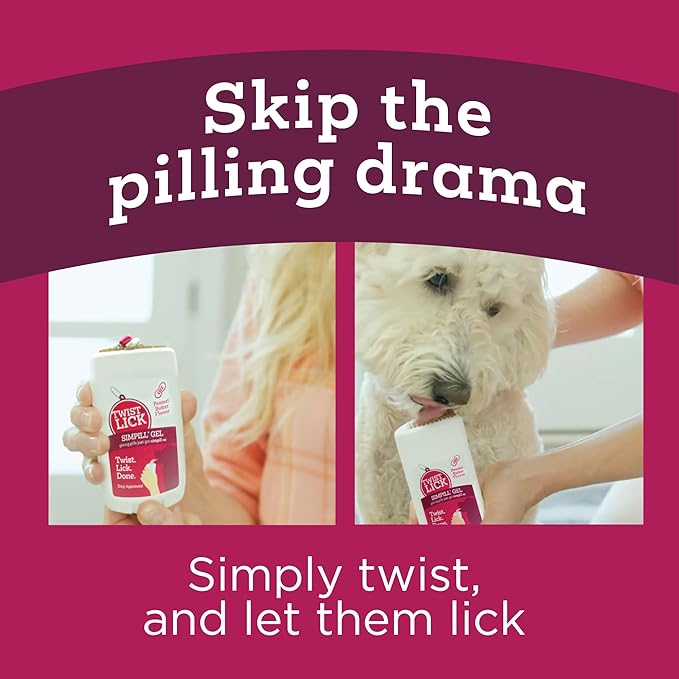 Vetality Twist + Lick SimPill Pill Hider Treat for Dogs, Beef Flavor (Up to 65 Treatments)