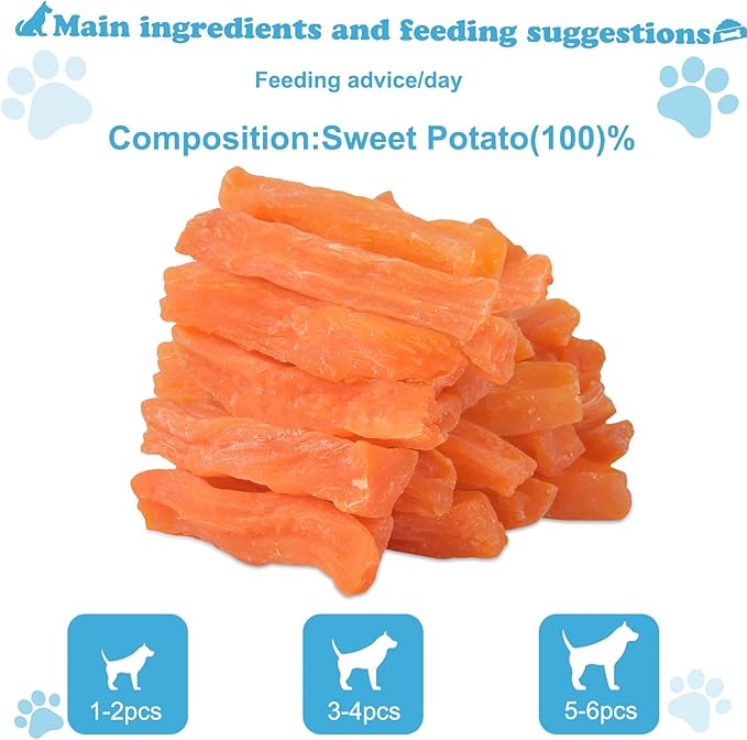 Soft Dog Treats Chicken Sweet Potato Sticks Puppy Easy to Digest Training Snacks Sweet Potato Sticks 1lb/454g