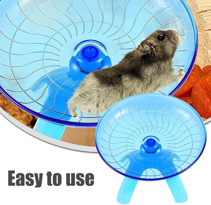 Plastic Hamster Wheel - Silent Running Exercise Wheel for Syrian Hamster, Hedgehog, Gerbils, Mice, Guinea Pig, Chinchilla, Small Animals, Pets, 7 Inch