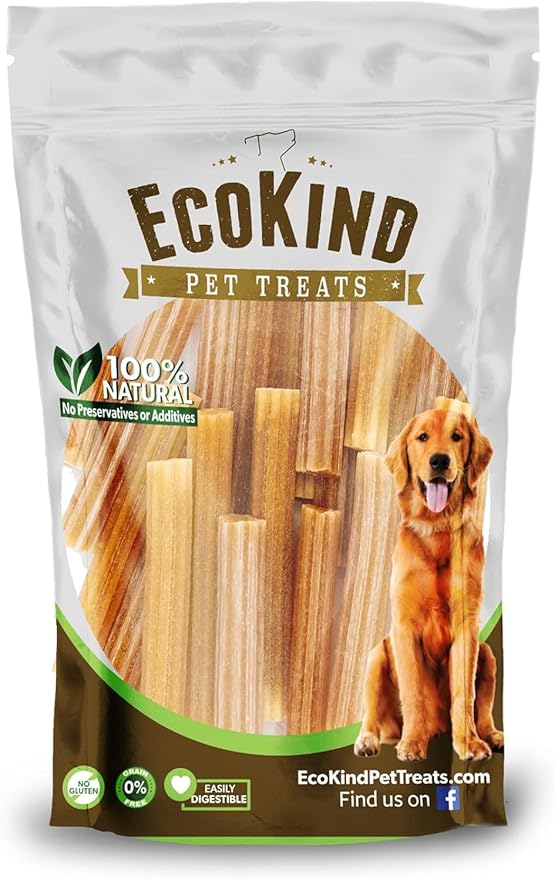 EcoKind Pet Treats Premium Gold Peanut Butter Flavored Churro Chews | All Natural Himalayan Yak Cheese Dog Chew for Small to Large Dogs | Keeps Dogs Busy & Enjoying Indoors & Outdoor Use (5 Sticks)