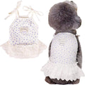 Dog Summer Clothes for Small Medium Dogs Cat Daisy Flower Cute Pet Dress with D-Ring Sleeveless Puppy Outfits Doggy Shirt for Shih Tzu Yorkie Chihuahua Colthe (Beige, Large(6.6-9.3lb))