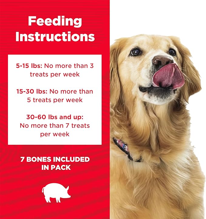 Country Kitchen Smoky Bones Bacon Flavored Dog Treats, Long Lasting, Easy to Digest, Made in USA, 7 Count