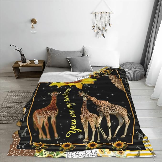 Giraffe Blanket Giraffe Decor Throw Blankets Cozy Fleece Flannel Blanket Soft Warm Plush Lightweight Bedding Little Giraffes Gifts for Women Men Girls Boys for Couch Sofa Bed 50"X60"