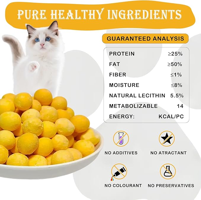 Freeze Dried Quail Egg Yolk Dog Cat Treats, Single Ingredient Raw Snacks, High Protein, Supports Skin & Coat Health, Freeze Dried Dog Treats, No Additives, Grain & Gluten Free – 4.5oz