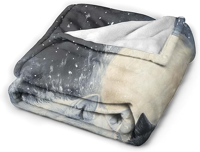 Wolf Throw Blanket Wolf Stuff Gifts for Kids Girls Boys Adults Women Man Soft Cozy Warm Plush Fluffy Fuzzy Fleece Blanket Decor 40''X50''