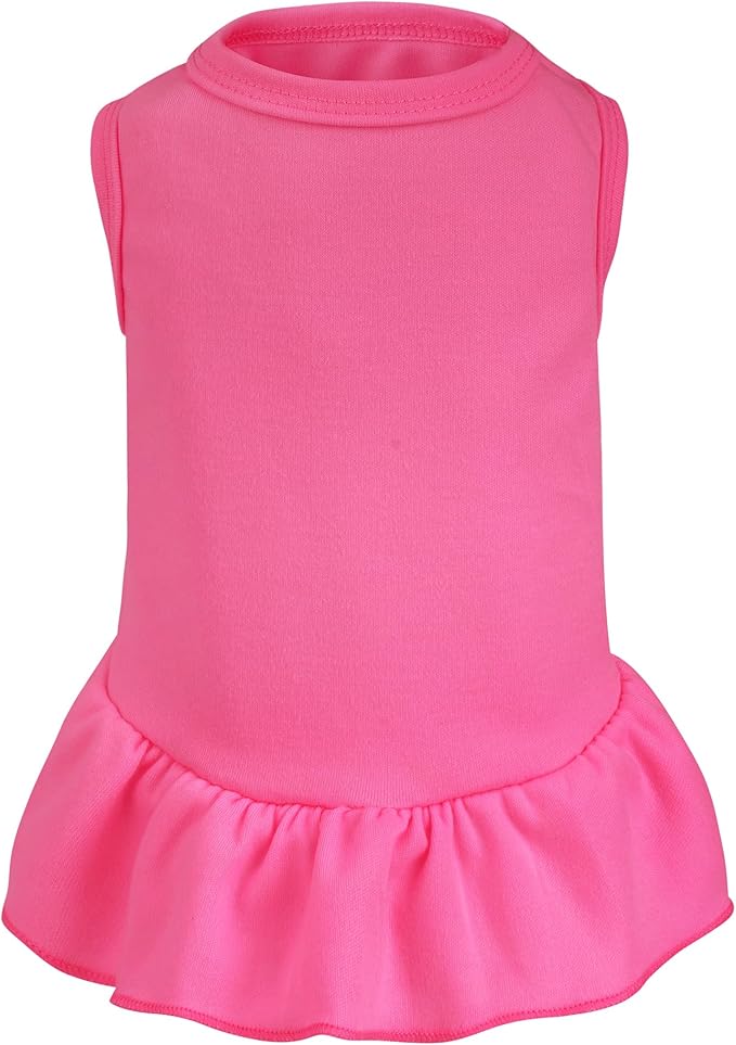 Dog Dresses Cat Skirt Solid Color Dog Clothes Summer Sleeveless Puppy Girl Clothes for Small Pet Dogs Cats (Rose Pink, Medium)