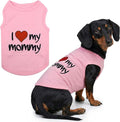 Parisian Pet Dog Shirt for Mother's Day - 100% Cotton Shirts for Large Dogs - Pink Sleeveless Girl Pet Clothes - Lightweight Pet Tshirts - Breathable Puppy Clothes - Stretchy I Love My Mommy Dog Shirt