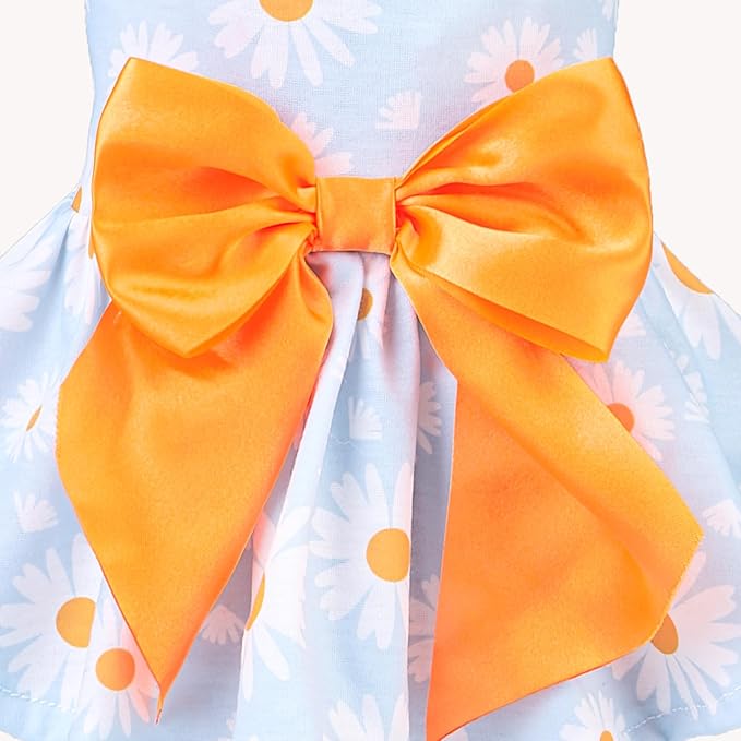 PUPTECK Floral Dog Dress for Spring Outfit Puppy Cute Small Dogs Clothes,Daisy,XS
